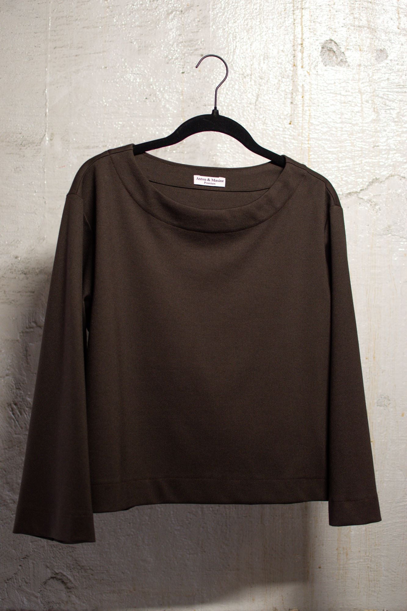 Tilda | Brown Cropped Sleeve Knit Top