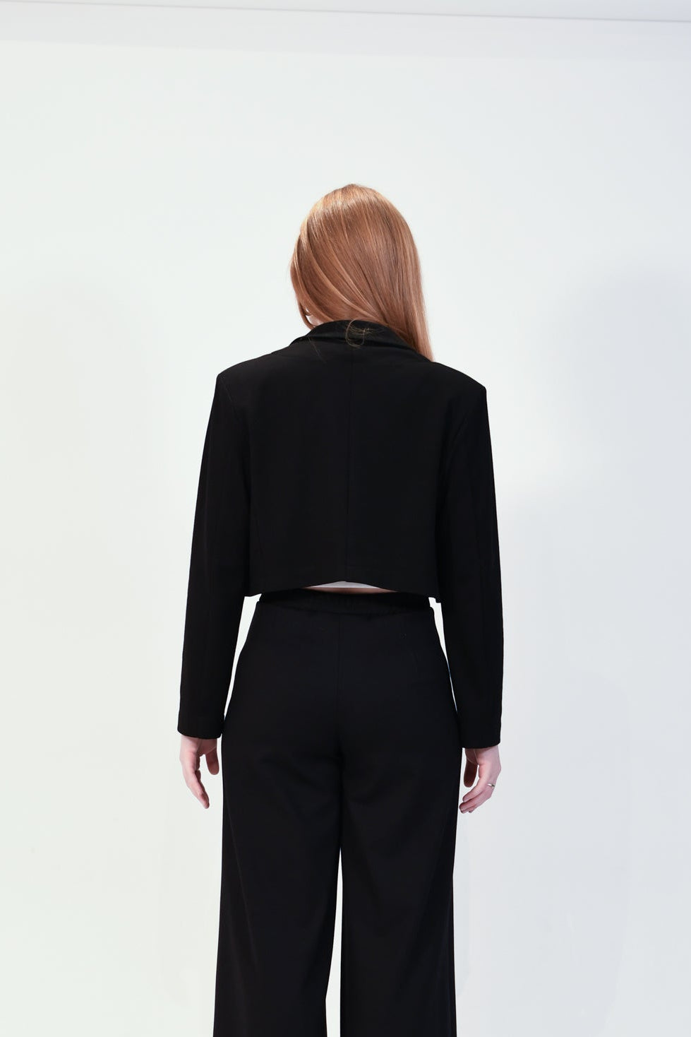 Vanessa | Black Cropped Ponte Blazer