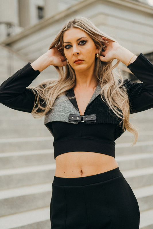 Olivia | One-of-a-kind Cropped Patchwork Blazer