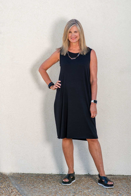 Nora | Black Jersey Tank Dress