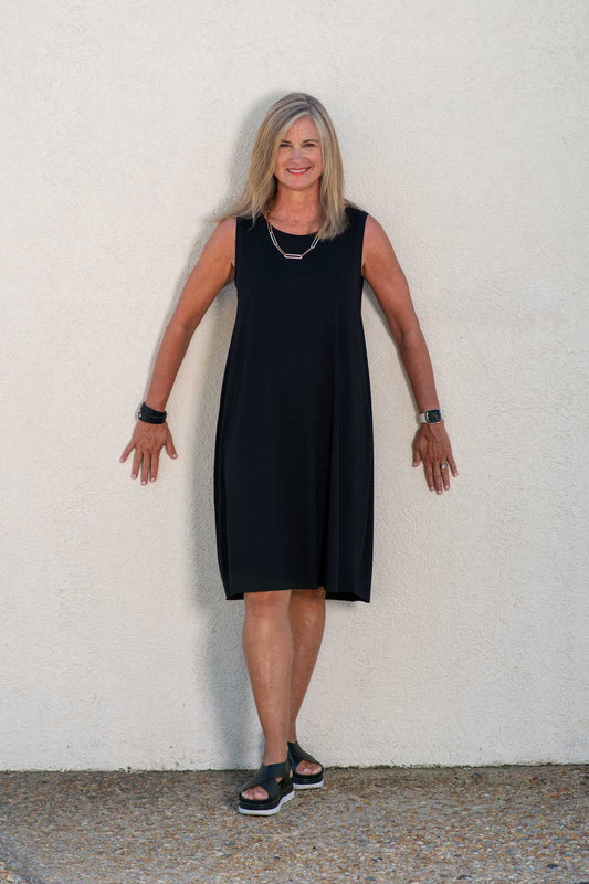 Nora | Black Jersey Tank Dress