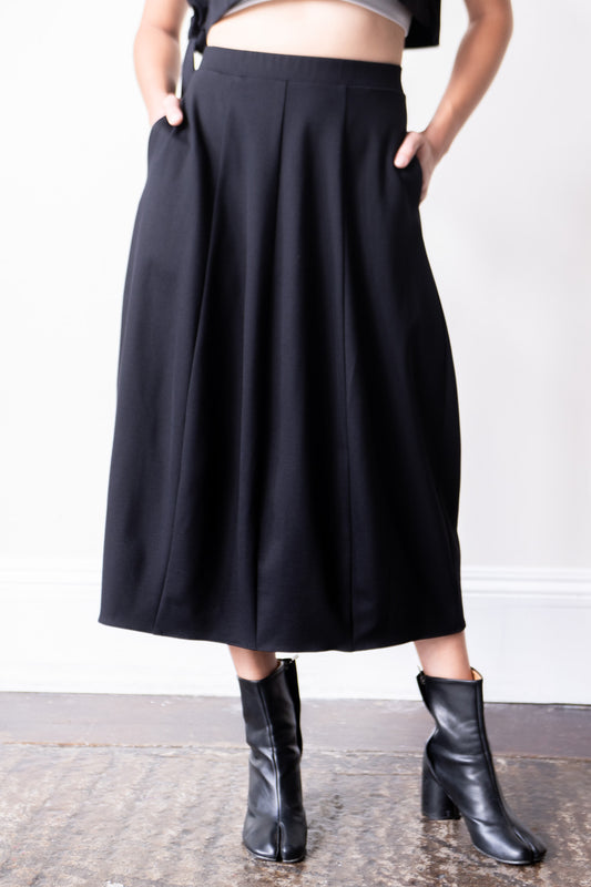Ava | Black Midi Skirt