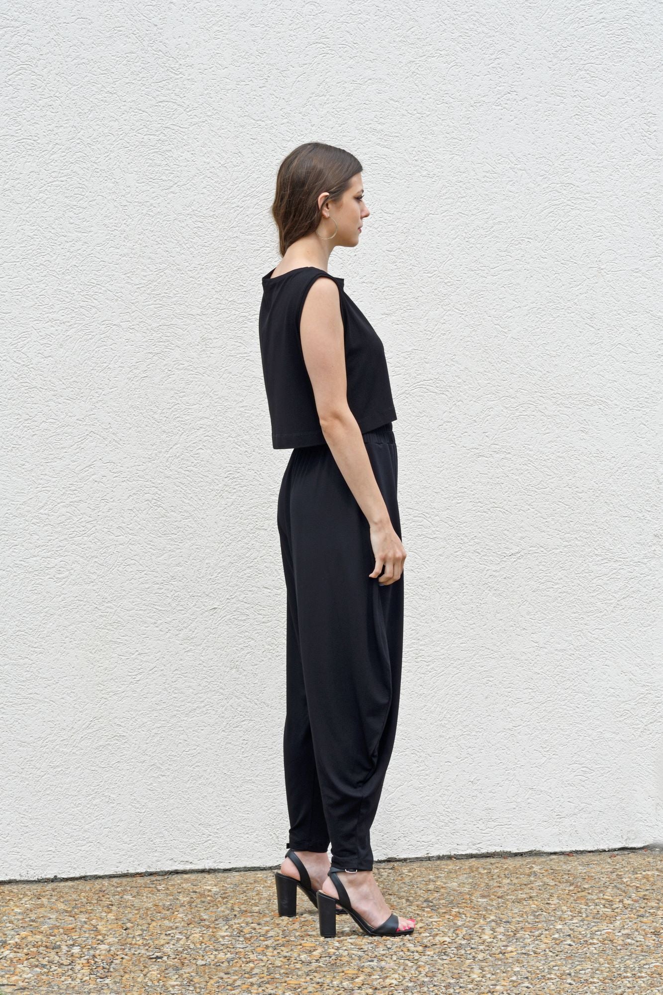 Ali | Black Ankle Length Harem Pants