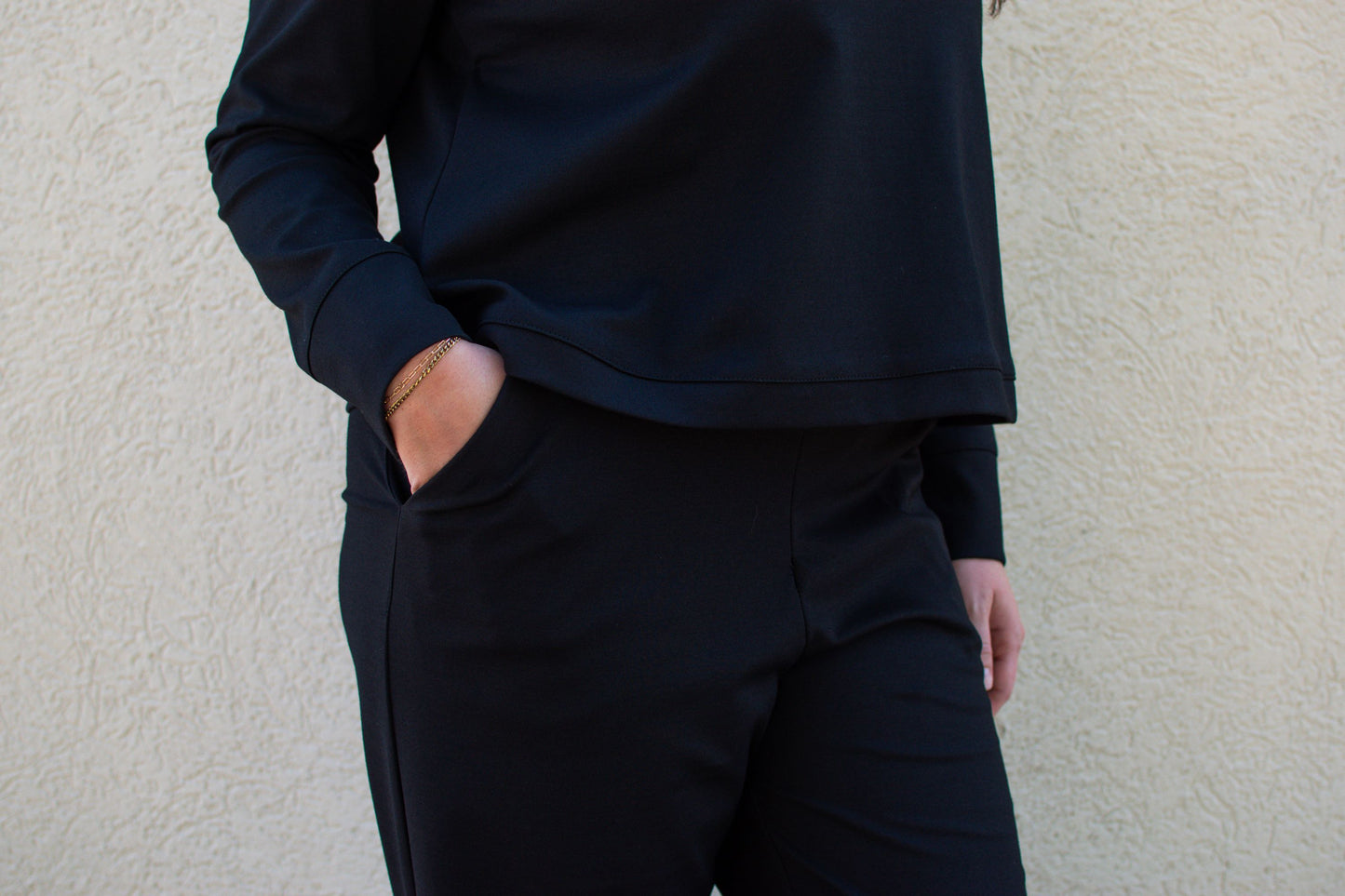 Fabiana | Black Relaxed Knit Top with Funnel Neck