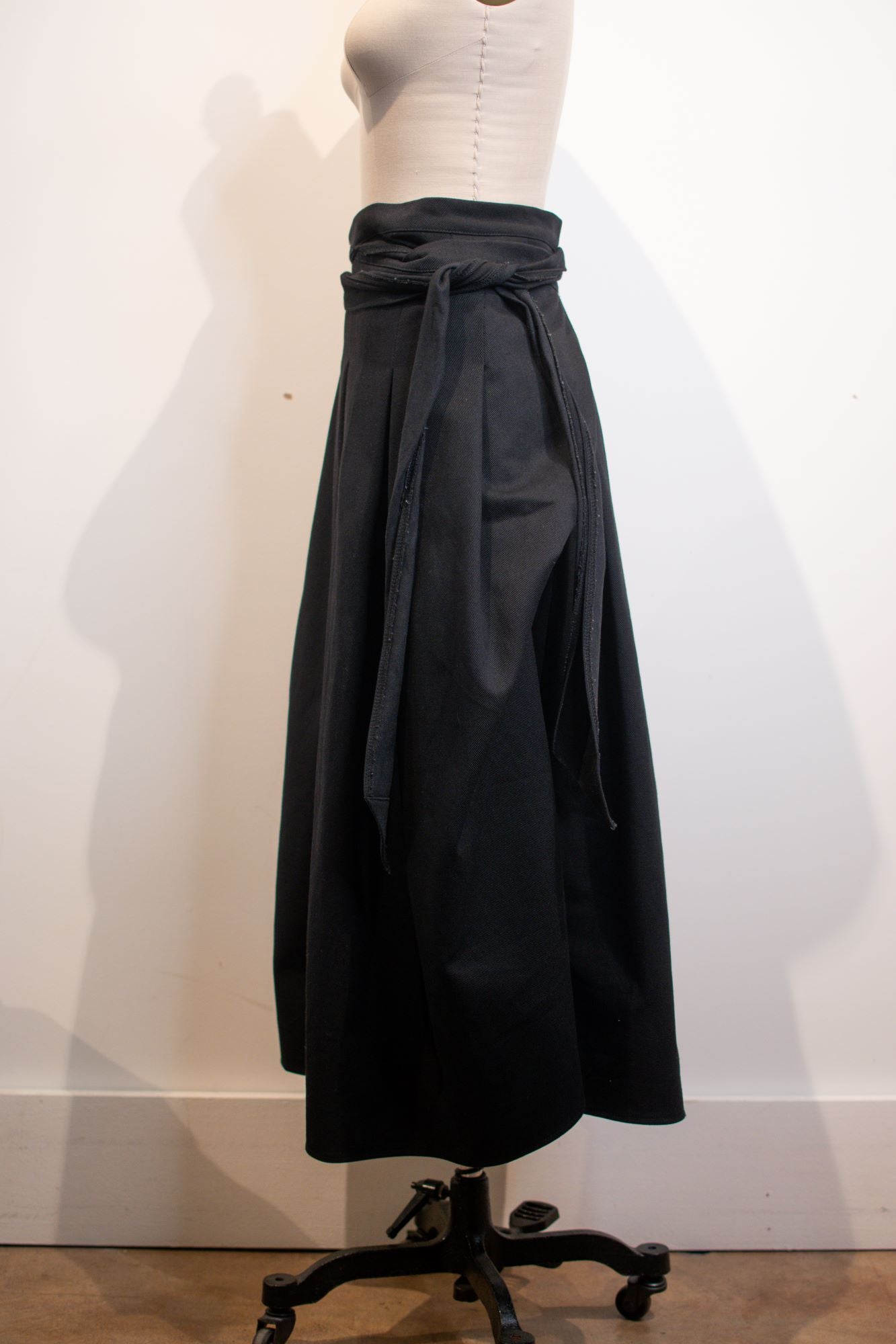 Dries I Black Denim  Unisex Wrap Skirt