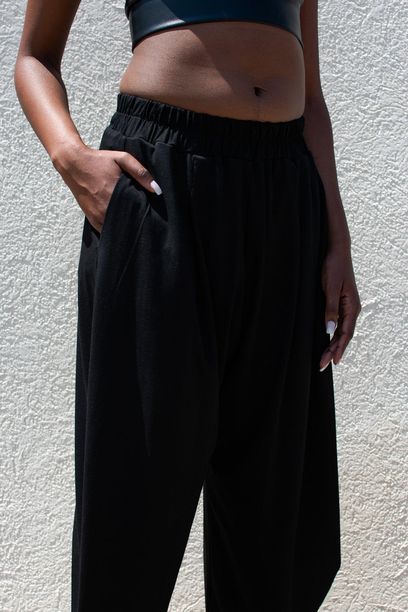 Ali | Black Ankle Length Harem Pants