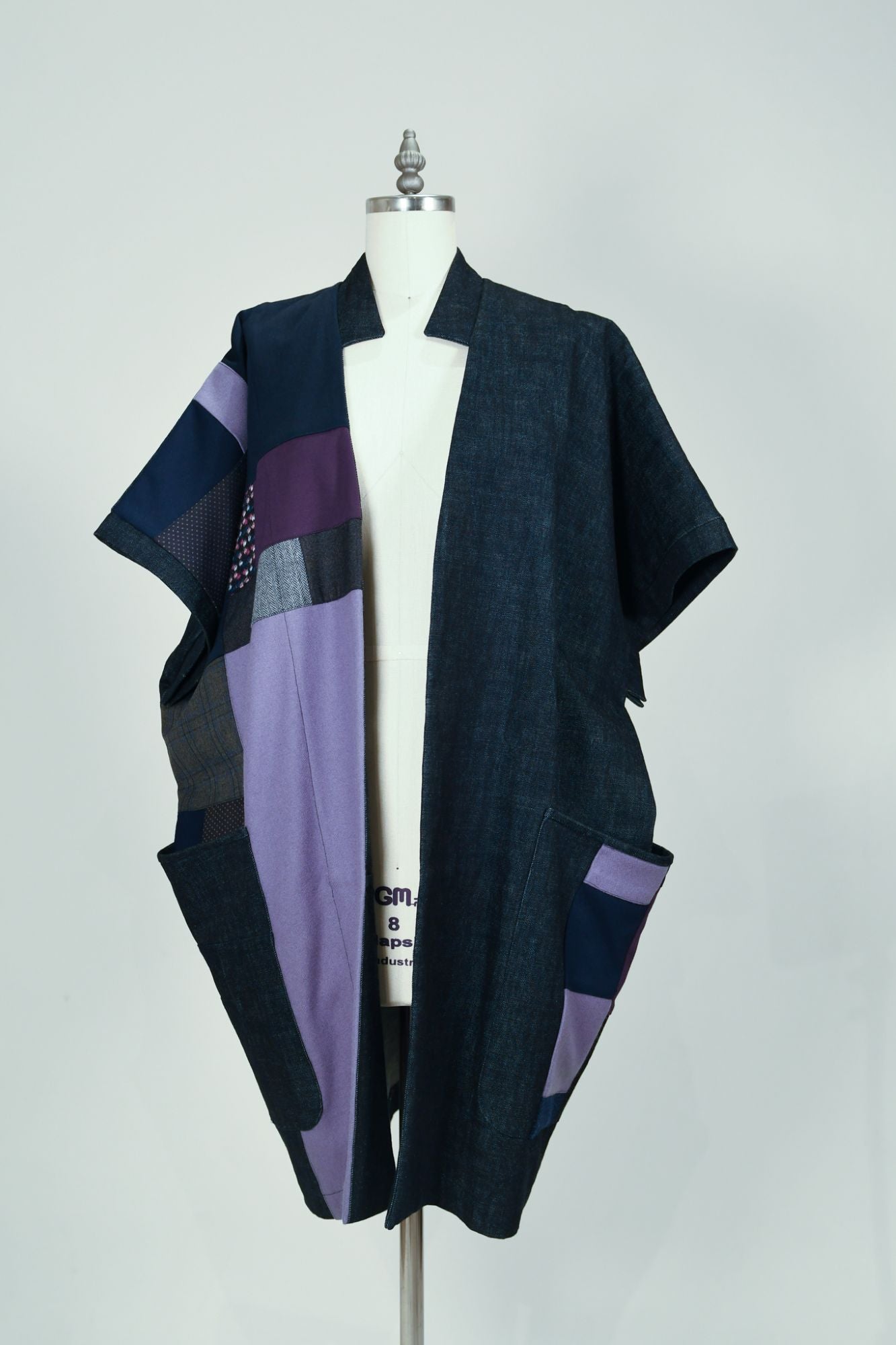Lilac Crossing | One-of-a-kind Denim Patchwork Kimono Coat