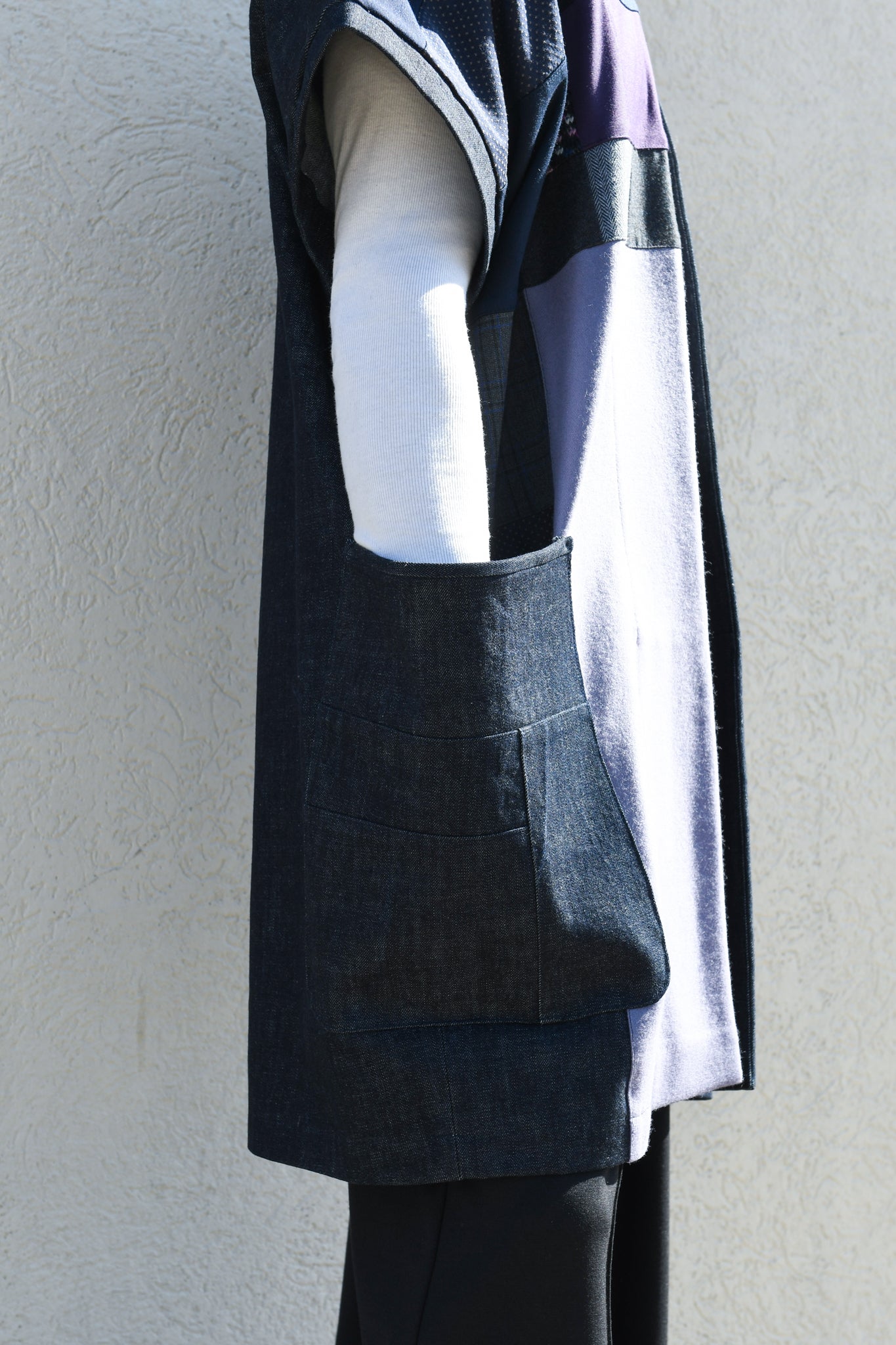 Lilac Crossing | One-of-a-kind Denim Patchwork Kimono Coat