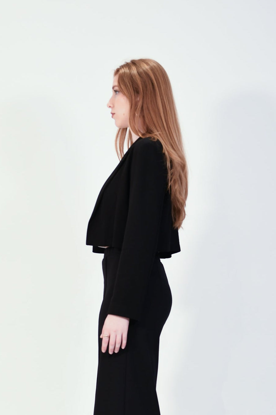 Vanessa | Black Cropped Ponte Blazer