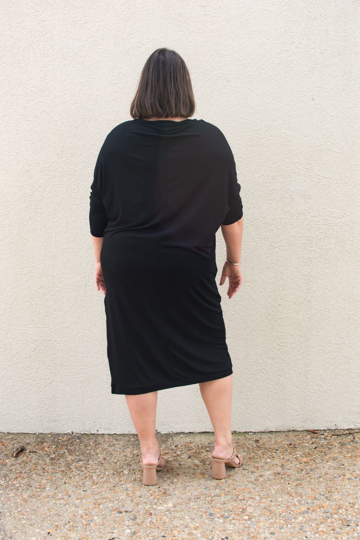 Black dolman shop sleeve dress