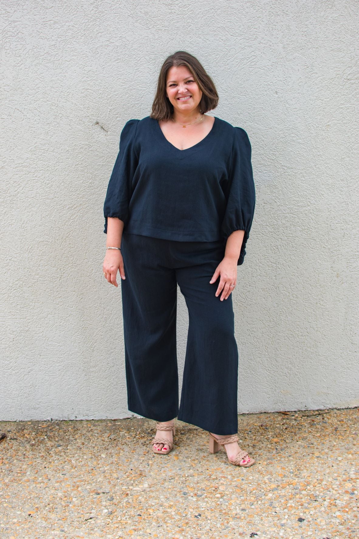 Paula | Black Wide Leg Linen Pants