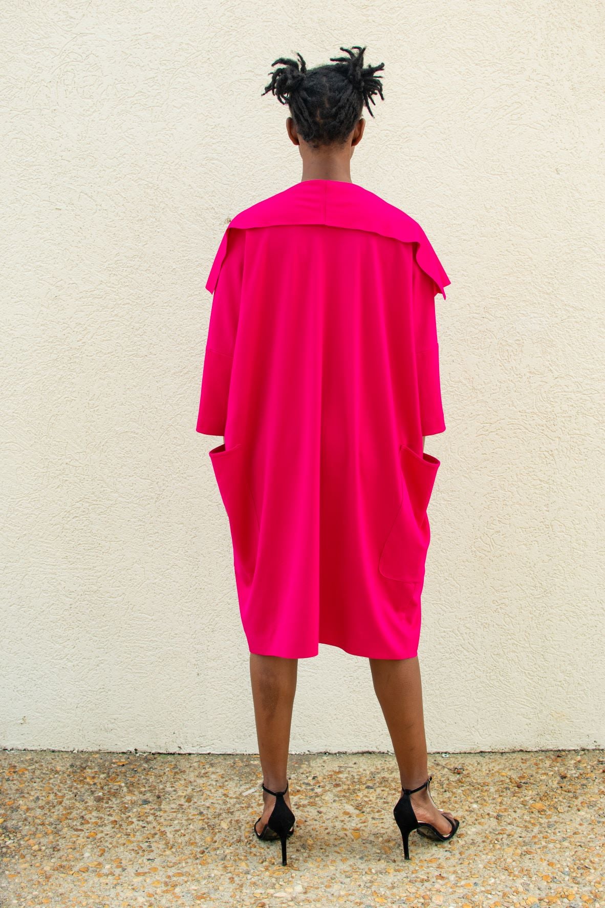 Kate | Fuchsia 3/4 Sleeve Coat