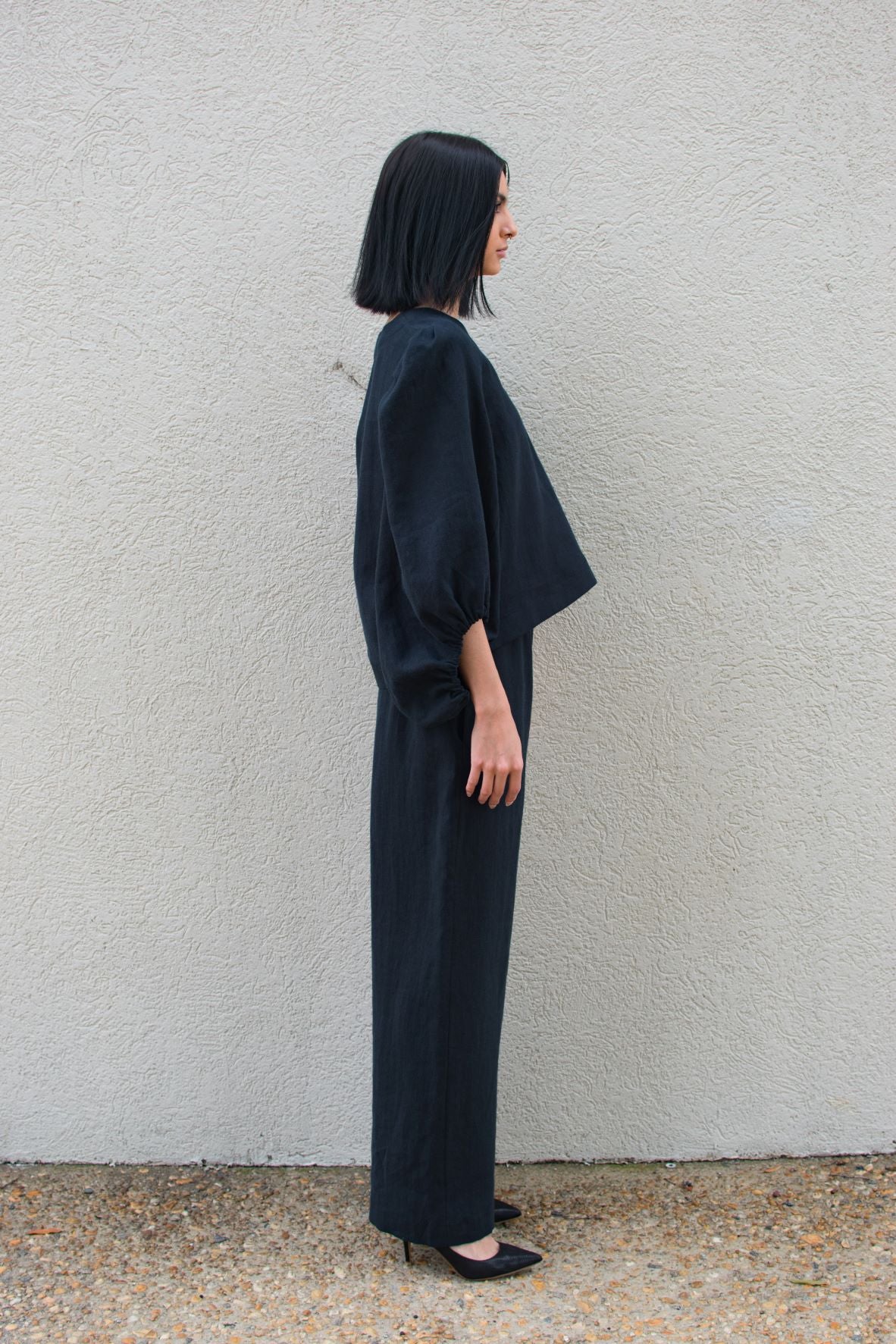 Paula | Black Wide Leg Linen Pants