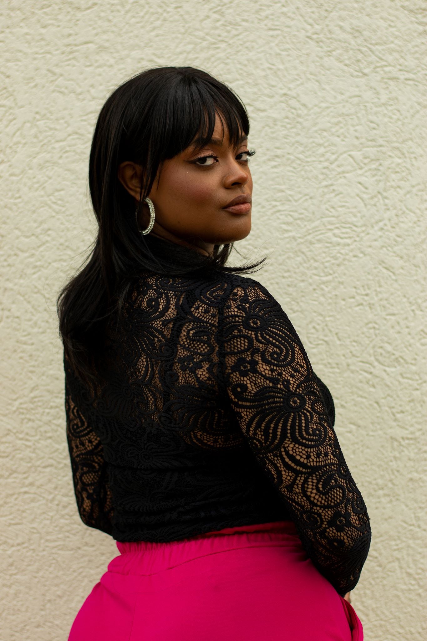 Katarina | Black Sheer Lace Top