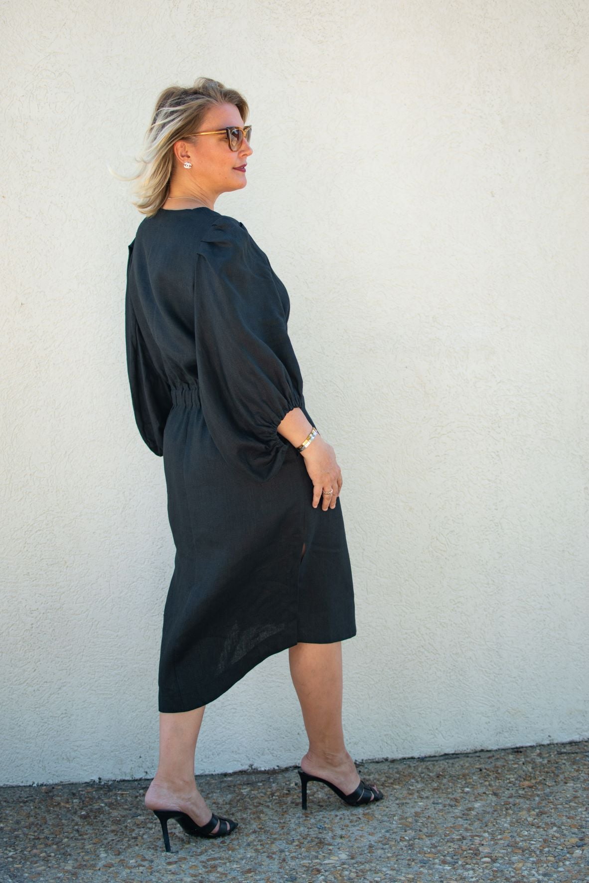 Zoe | Black Balloon Sleeve Dress