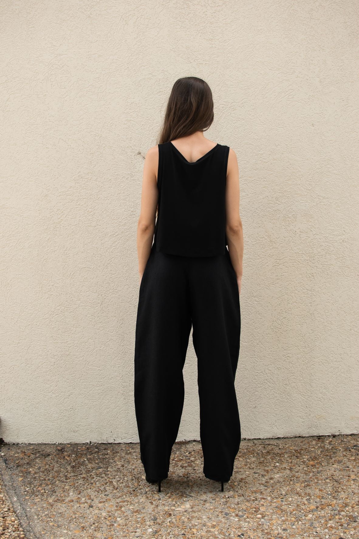 Madelaine | Black Tapered Linen Pants