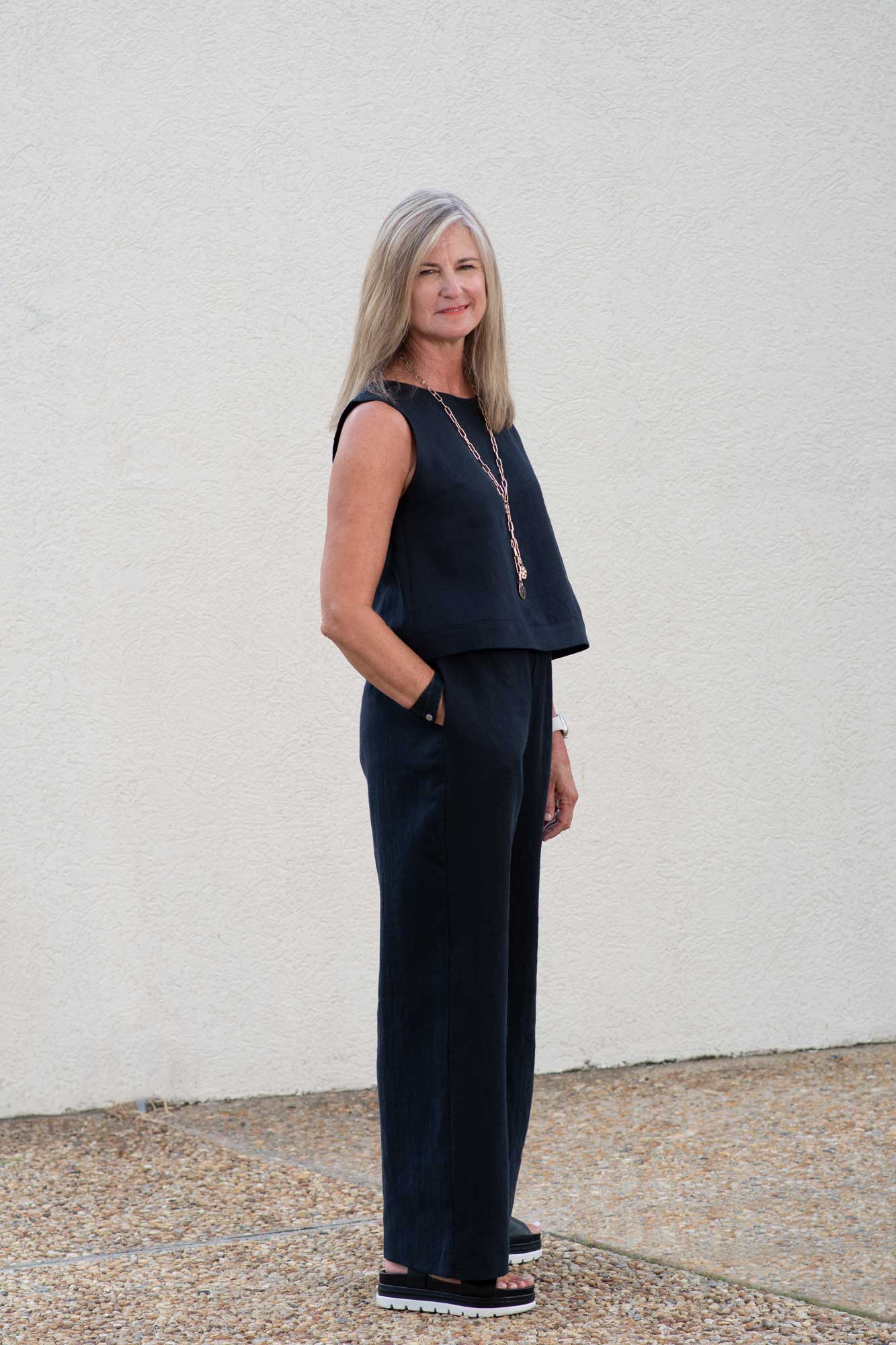 Paula | Black Wide Leg Linen Pants