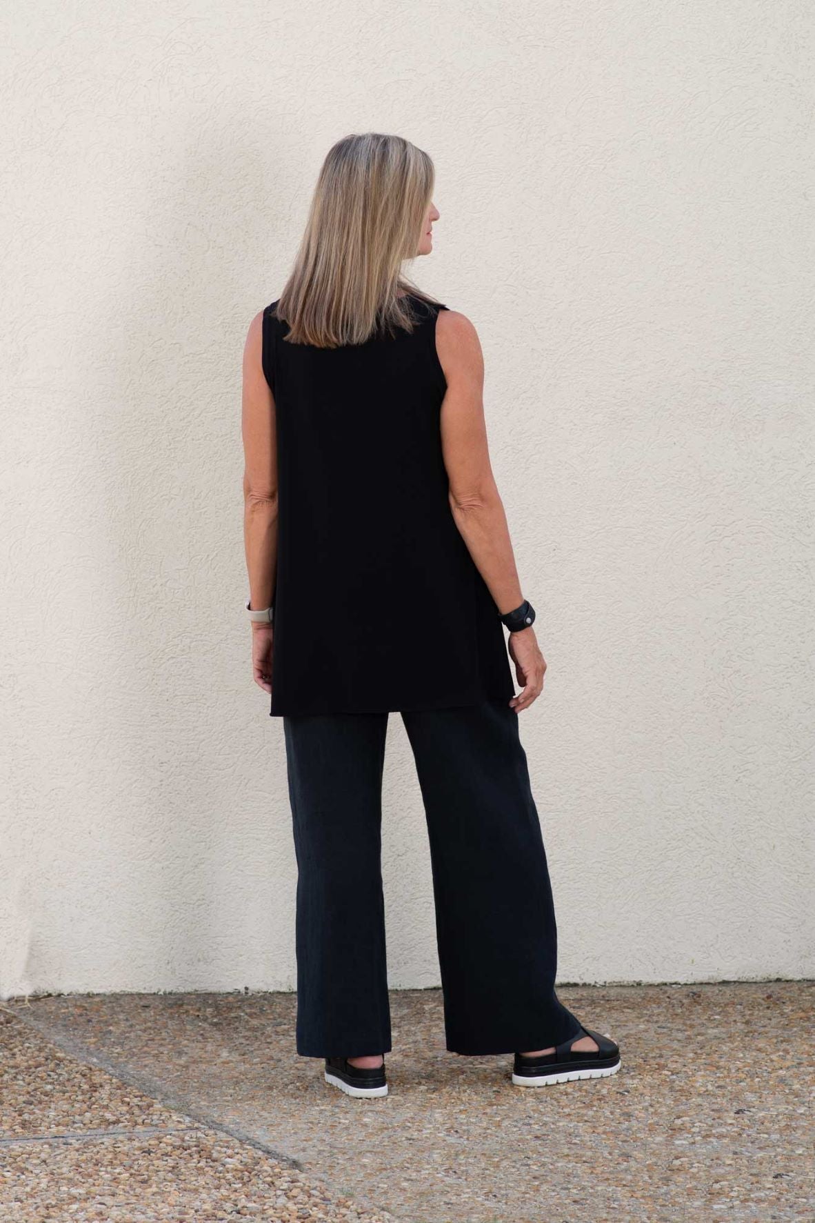 Paula | Black Wide Leg Linen Pants