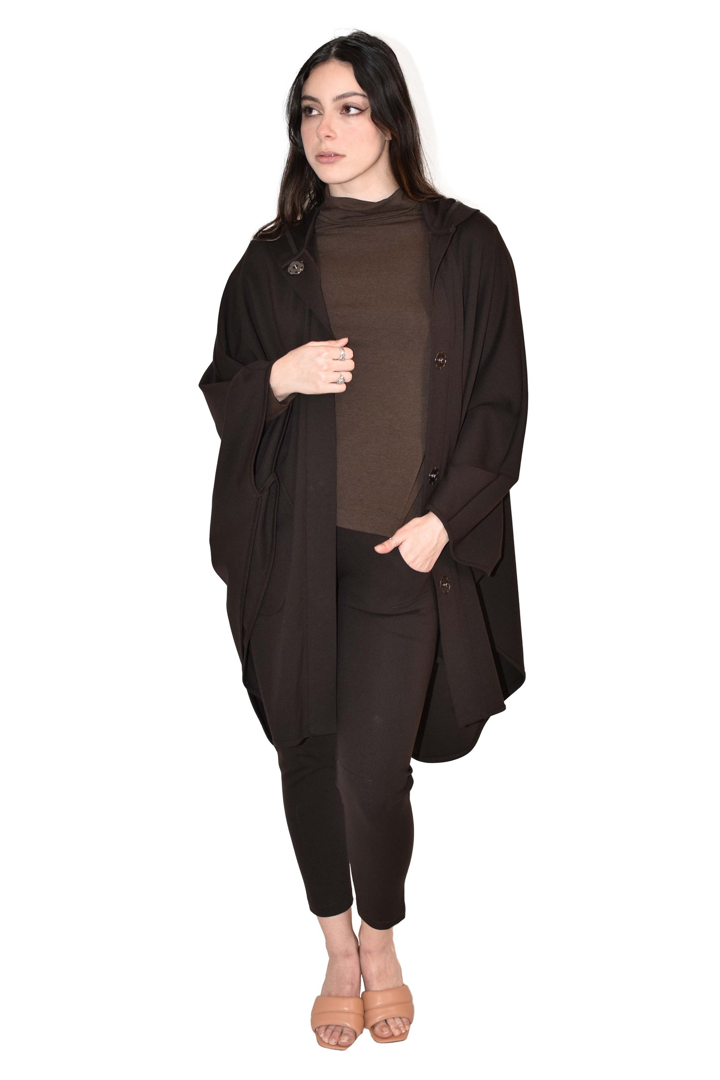 Charly | Brown Jersey Cape