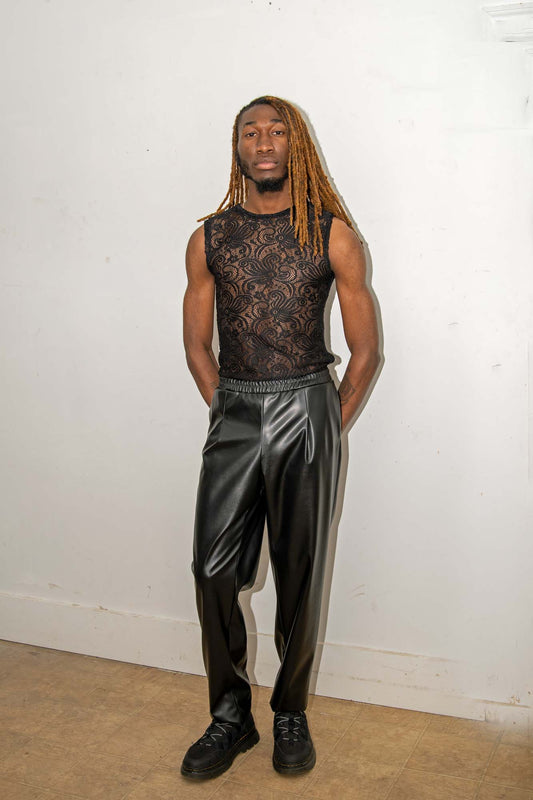 Anthony | Black Faux Leather Pants